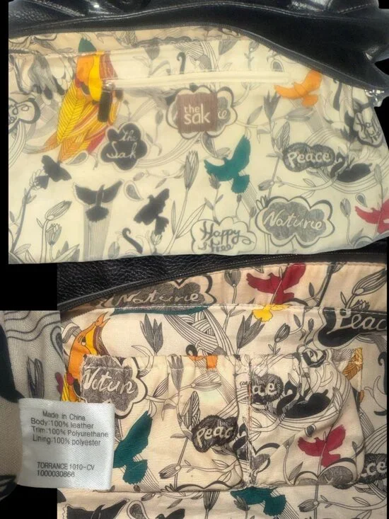 The Sak Torrance Tote Black Pebbled Leather Shoulder Bag Double Handles Zip Top - Picture 9 of 9